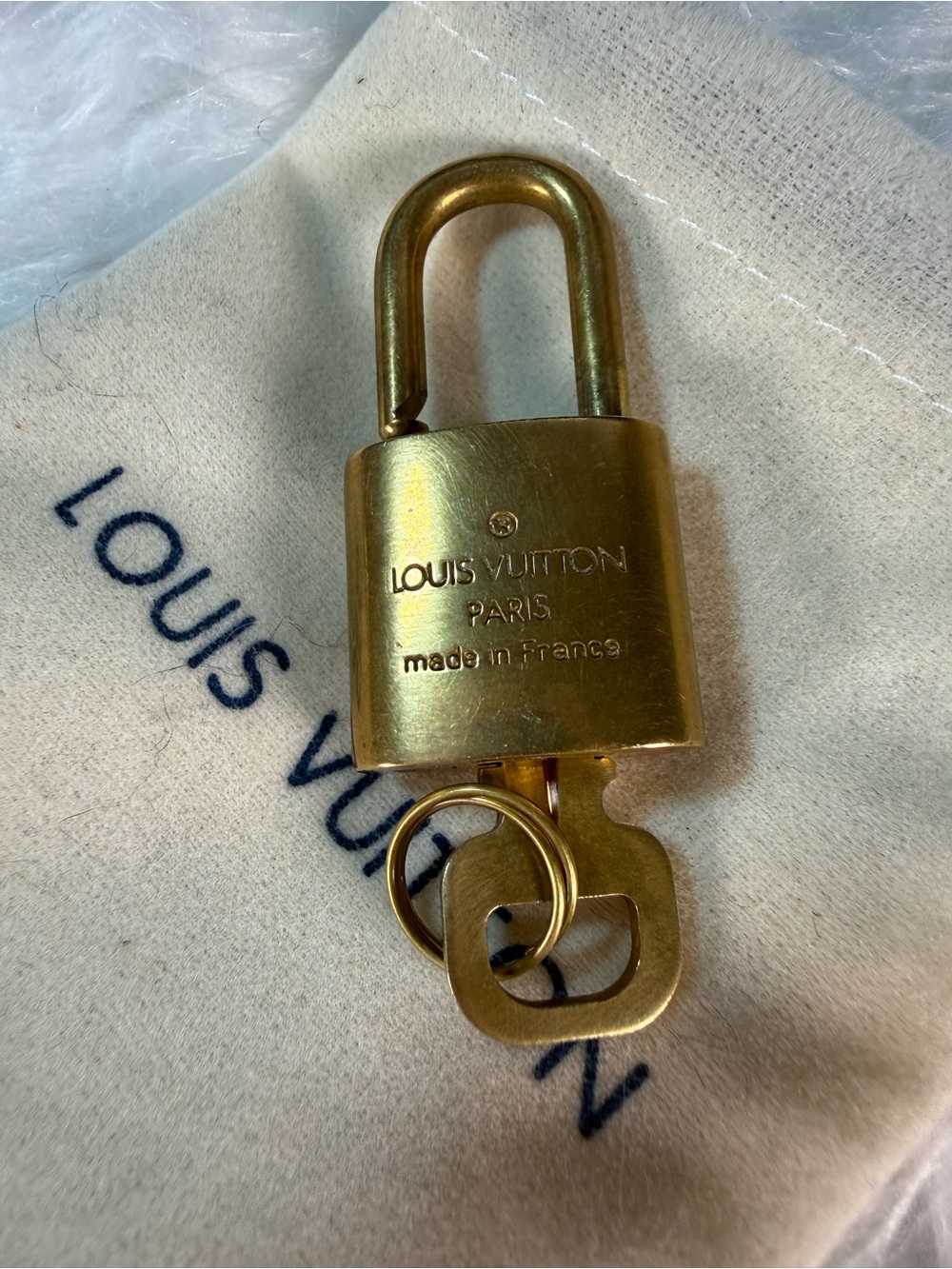 Louis Vuitton Gold Padlock Key Holder Charm